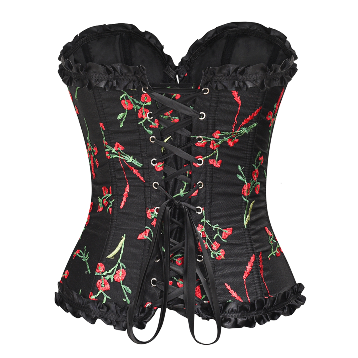 Sexy Lace Flower Women Bustier Elegant Ladies Lingerie Overbust Corset Top